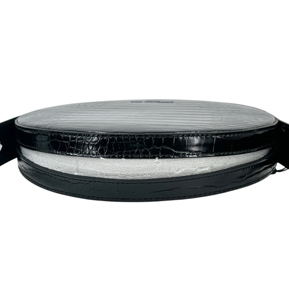 NWT Orseund Iris “Le Circle” Black Embossed Crocodile Vegan Leather Shoulder Bag - Picture 9 of 16